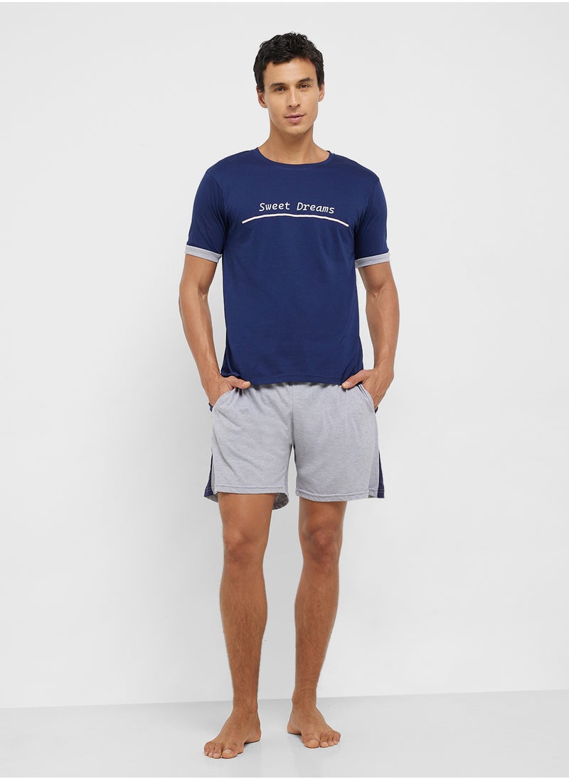 Seventy Five Nightwear T-Shirt & Shorts Set  - Image 1