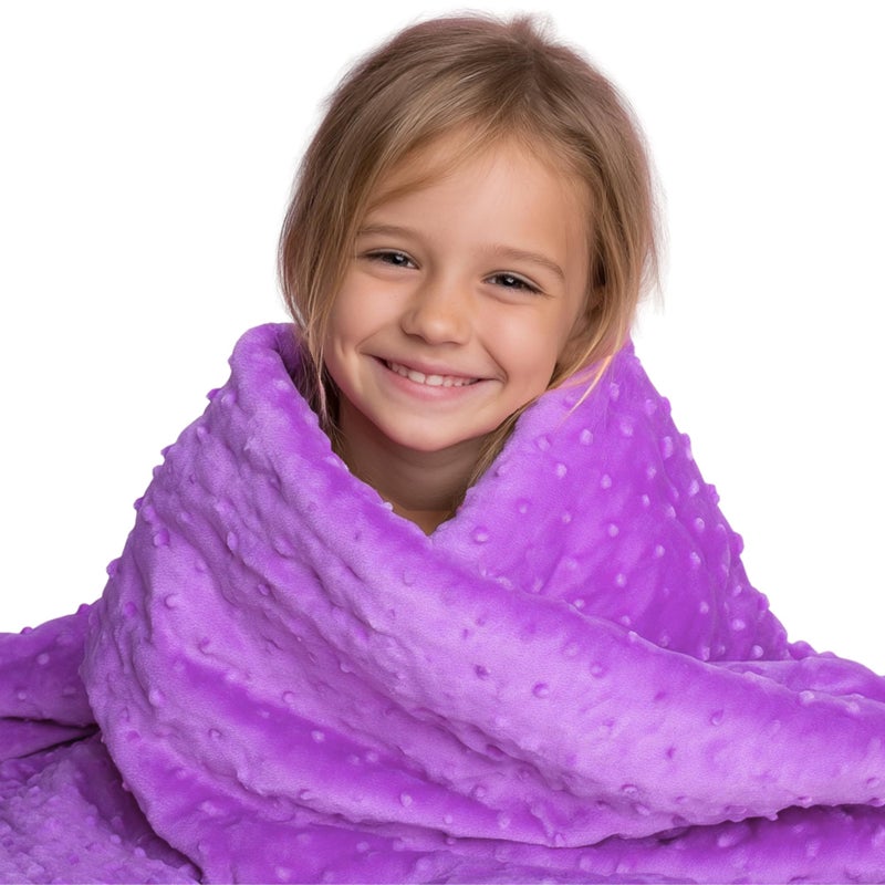 SuperSoft Kids Weighted Blanket 7 Pounds  Easy to Clean Washable Minky Cover  41x60 Inches Child Heavy Blanket for Girls and Boys Small
