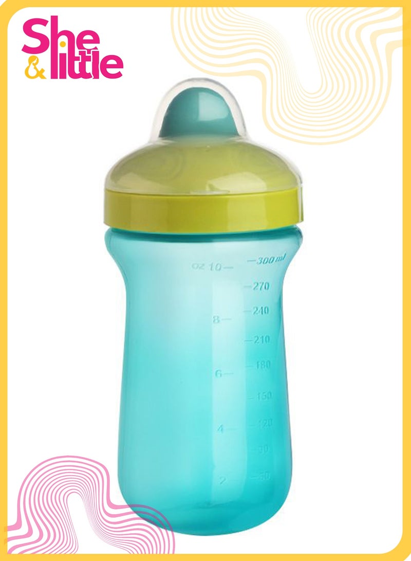 She&Little Green Baby Sippy Cup with Bite-Proof and Dust-Proof Lid Reusable Straw Training Bottle for 6 Months and Up Spill Proof Toddler Drinking Cup  - Image 1