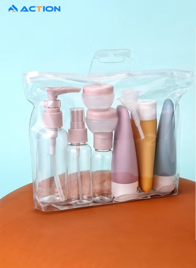 أكشن 11 حزمة من زجاجات مستحضرات التجميل الصغيرة ,علب للسفر، مانعة للتسرب سيليكون حاوية السفر ، ومناسبة للسفر حجم الغسيل ، المحمولة ، يمكن أن تكون معبأة مرارا وتكرارا ، مقذوف المنتجات الضرورية للطائرات - Image 2