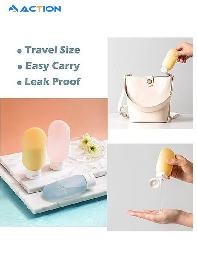 أكشن 11 حزمة من زجاجات مستحضرات التجميل الصغيرة ,علب للسفر، مانعة للتسرب سيليكون حاوية السفر ، ومناسبة للسفر حجم الغسيل ، المحمولة ، يمكن أن تكون معبأة مرارا وتكرارا ، مقذوف المنتجات الضرورية للطائرات - Image 4