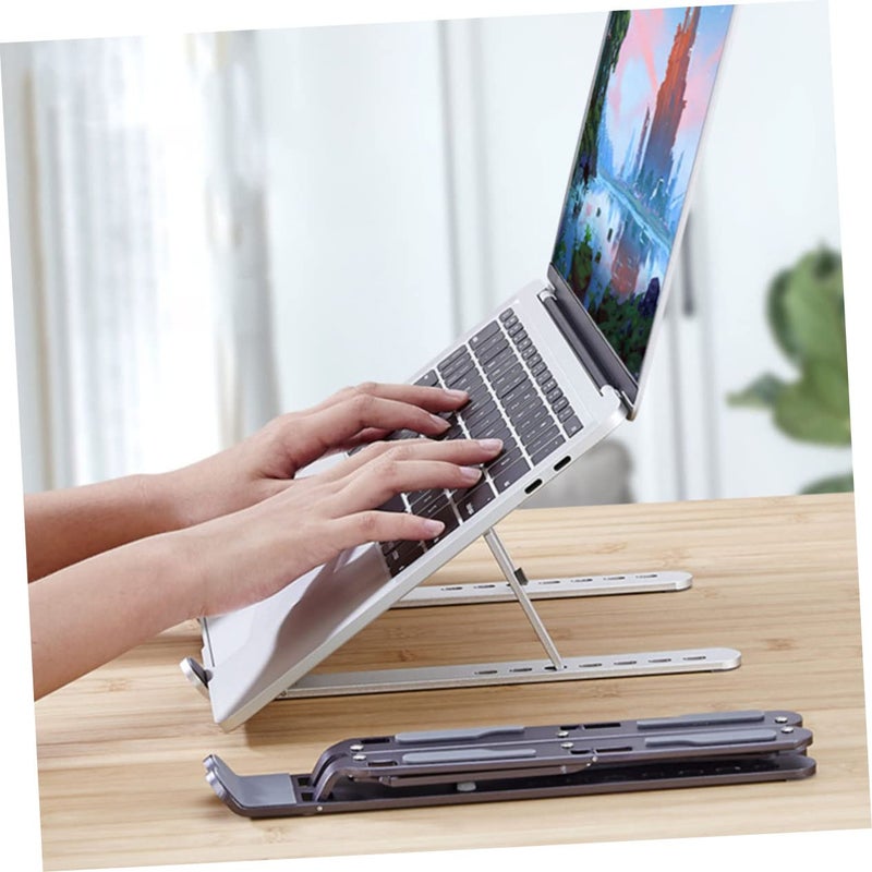 Foldable Aluminum Laptop Stand Adjustable Portable Ergonomic Notebook Holder for Desk - Image 4
