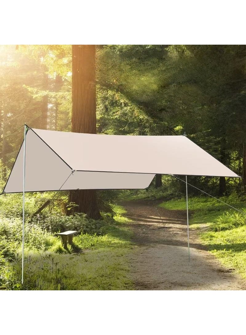 GT-Wheel Camping Canopy Tarp Sun Shelter Waterproof PU3000 Beach Tent Awning with Poles Lightweight 4-6 Person Shade Canopy for Outdoor Camping - Image 1