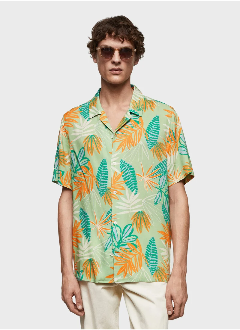 Mango Man Tree-H Printed Regular Fit Shirt