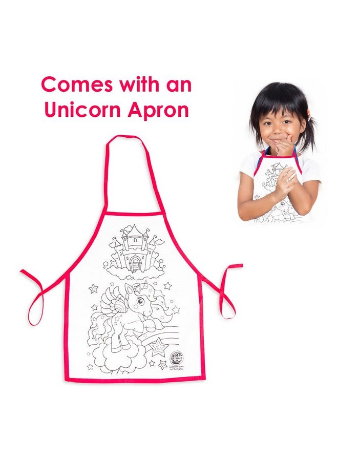 Ratna's 2 in 1 My Coloring Mat Unicorn & Princess Printed Mats Size 40 x 27 Inches, Washable & Reusable Mats, Free Apron Inside for Kids 5+ Years - Image 2