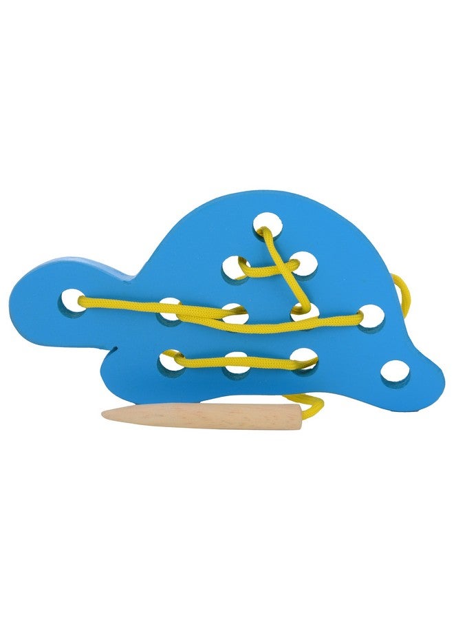 Skillofun Wooden Sewing Toys - Tortoise, Educative Sewing Toy with Fun Design - Challenges Kids to Improve Fine Motor Skills by Threading and Unthreading - Promotes Skill Development Through Playful Learning - Image 1