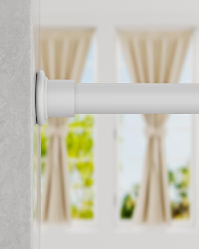 ALLZONE Heavy Duty Tension Shower Curtain Rod 2842 Inches for Bathroom Window NonSlip Adjustable with Strong Spring Pole for Closet Doorway No Rust No Drilling White