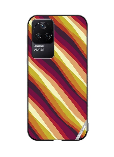 Protective Case Cover For Xiaomi Redmi K50 Colorful With Curved Lines Pattern2 Design Multicolour