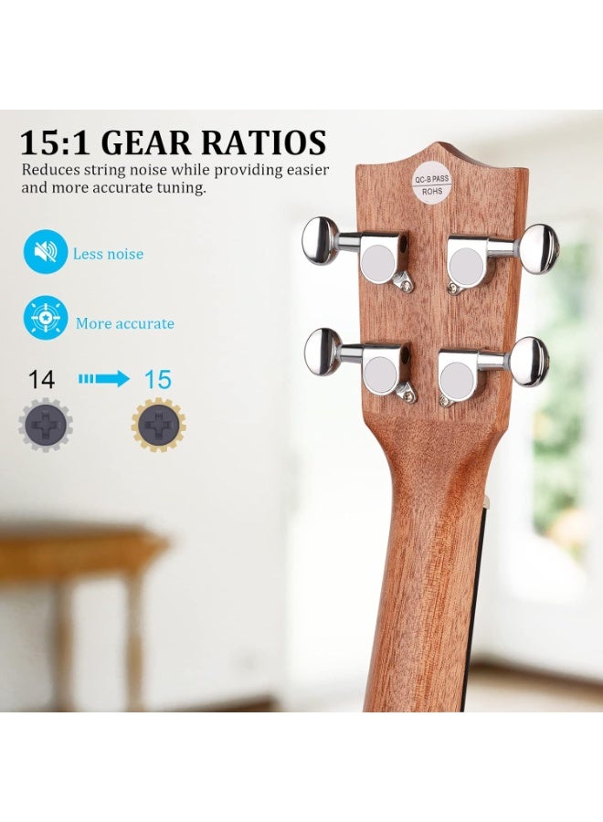 AIWANTO 26-Inch Soprano Ukulele – Professional Mahogany Hawaiian Uke for Kids & Beginners, Complete Starter Kit with Gig Bag, Tuner, Strap, Picks & Extra Strings - Image 2