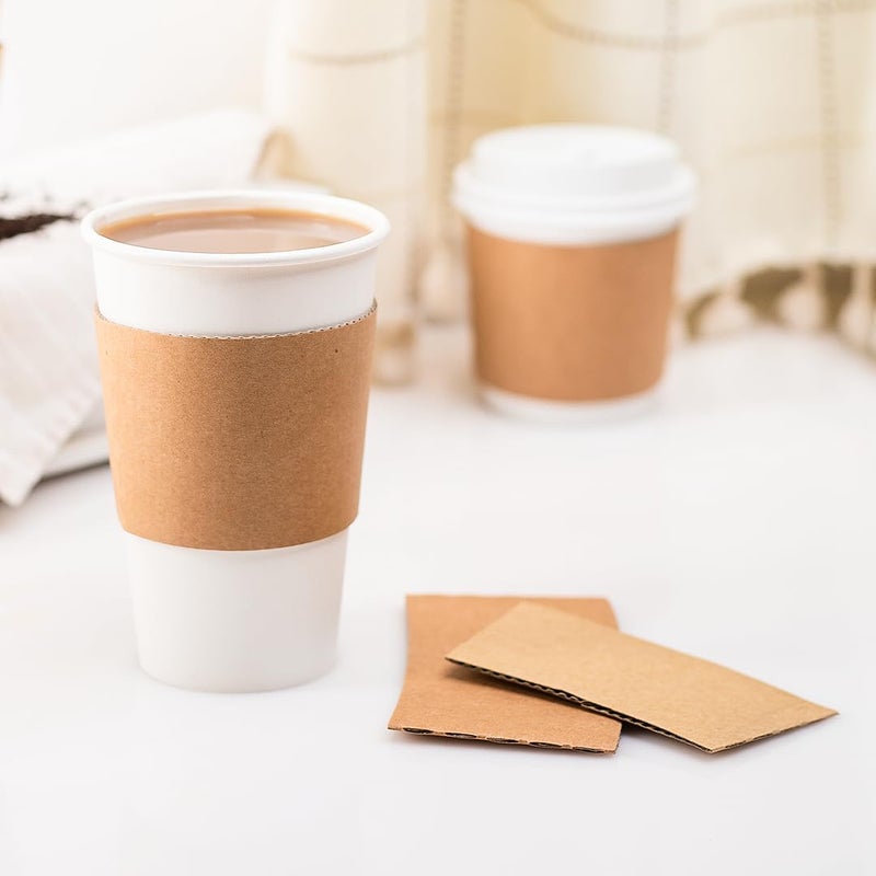 Karat [1,000 ct] Coffee Cup Sleeves Traditional Corrugated Coffee Cup Holder for 10oz to 24oz Cups, Recyclable & Disposable (C5300 Kraft) - Image 5