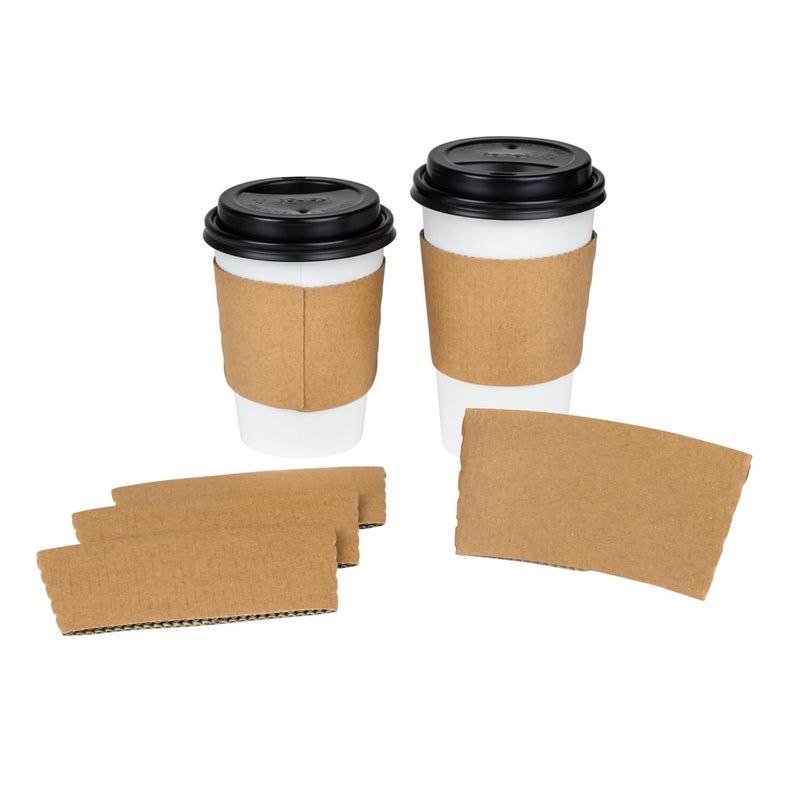 Karat [1,000 ct] Coffee Cup Sleeves Traditional Corrugated Coffee Cup Holder for 10oz to 24oz Cups, Recyclable & Disposable (C5300 Kraft) - Image 4