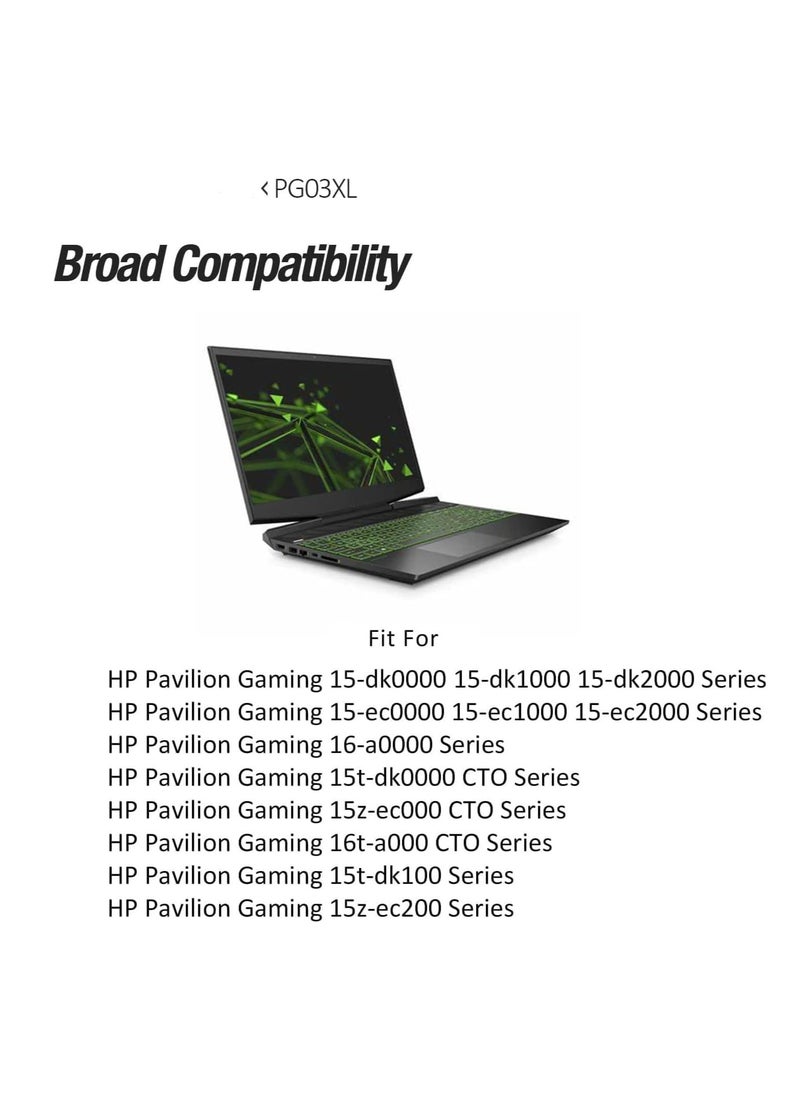 ماركة غير محددة بطارية بديلة PG03XL HSTNN-DB9G لجهاز HP Pavilion Gaming 15-dk0xxx/dk1xxx  - Image 2