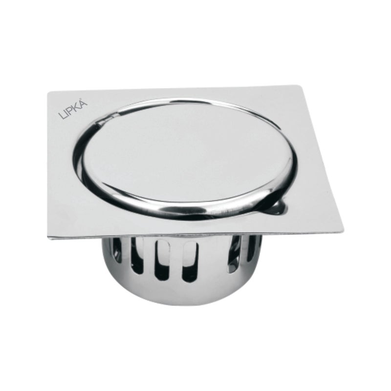 LIPKA Square Full Moon Floor Drain |304-Grade Stainless Steel |6x6 Inches| with Cockroach Trap/Jali | - Image 1