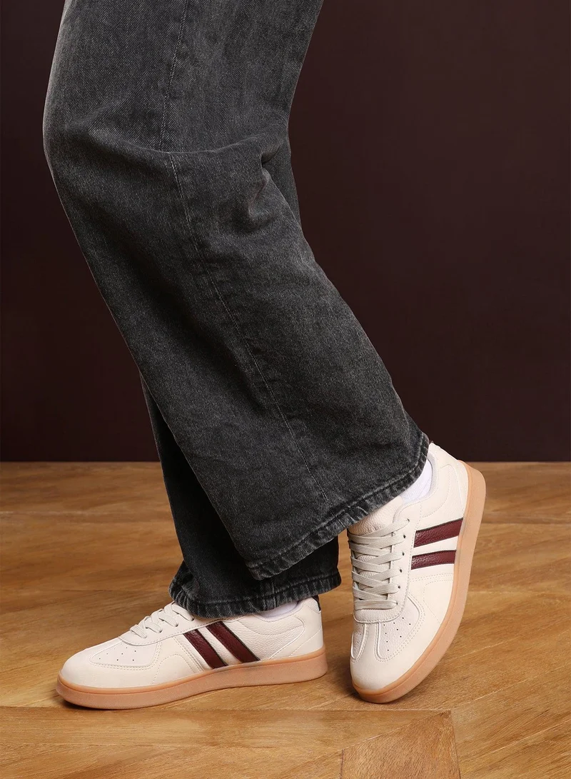 Where's That From 'Xia' Classic retro lace up trainer with stripes
