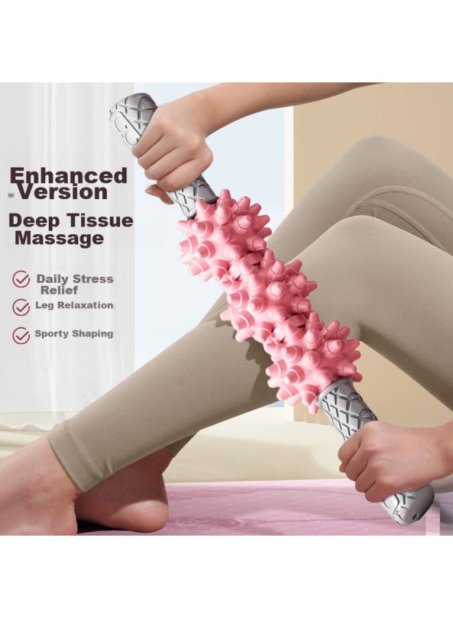 Dweck Duweike Wolf Tooth Roller Wheel Deep Massage Fascia Roller Calf Muscle Stretching Relaxation Device Double Row, Sky Blue  - Image 3