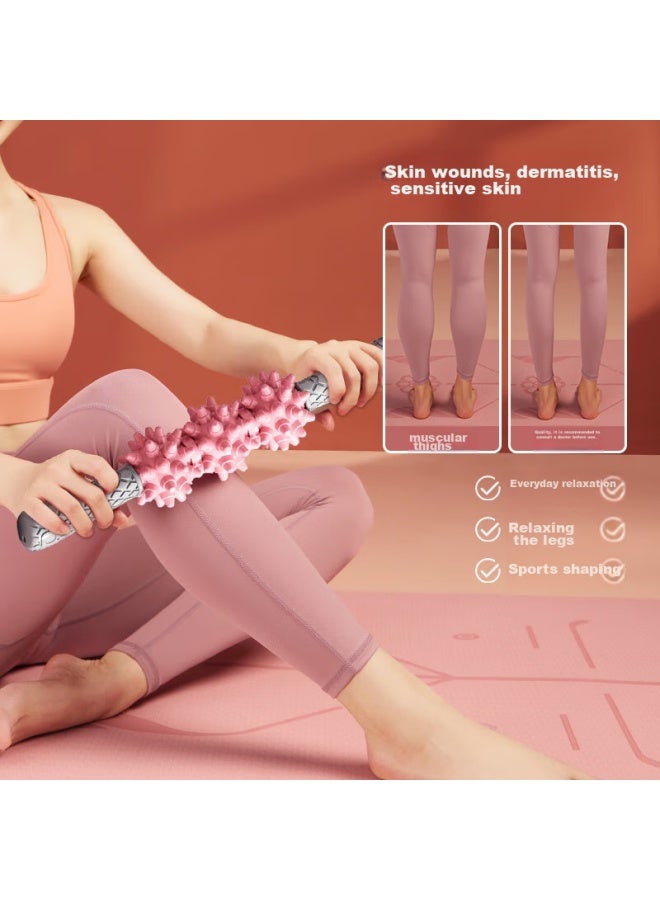 Dweck Duweike Wolf Tooth Roller Wheel Deep Massage Fascia Roller Calf Muscle Stretching Relaxation Device Double Row, Sky Blue  - Image 4
