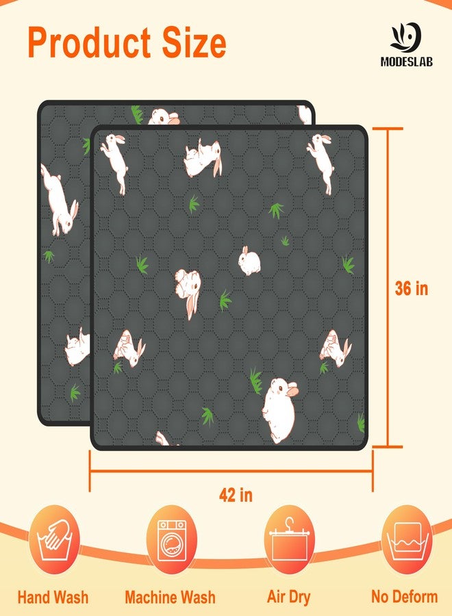 MODESLAB 2-Pack Washable Pee Pads for Dogs, 36in x 42in Puppy Traning Pads Leakproof Guinea Pig Cage Liner Rabbit Cage Absorbing Bedding Reusable Anti-Slip Rug Mat for Crate - Image 2