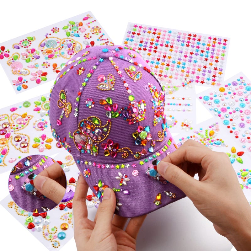 Coosilion Easter Gifts for Girls 4 5 6 7 8 9 10 12 Years Old-Decorate Your Own Baseball Cap with Cute Stickers, Arts & Crafts for Teen Girls Ages 6-12, Birthday Gifts & Back to School Supplies for Kids - Image 4