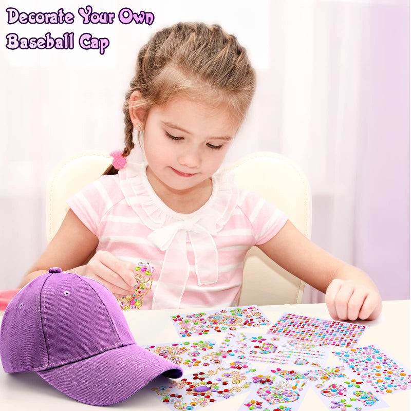 Coosilion Easter Gifts for Girls 4 5 6 7 8 9 10 12 Years Old-Decorate Your Own Baseball Cap with Cute Stickers, Arts & Crafts for Teen Girls Ages 6-12, Birthday Gifts & Back to School Supplies for Kids - Image 5