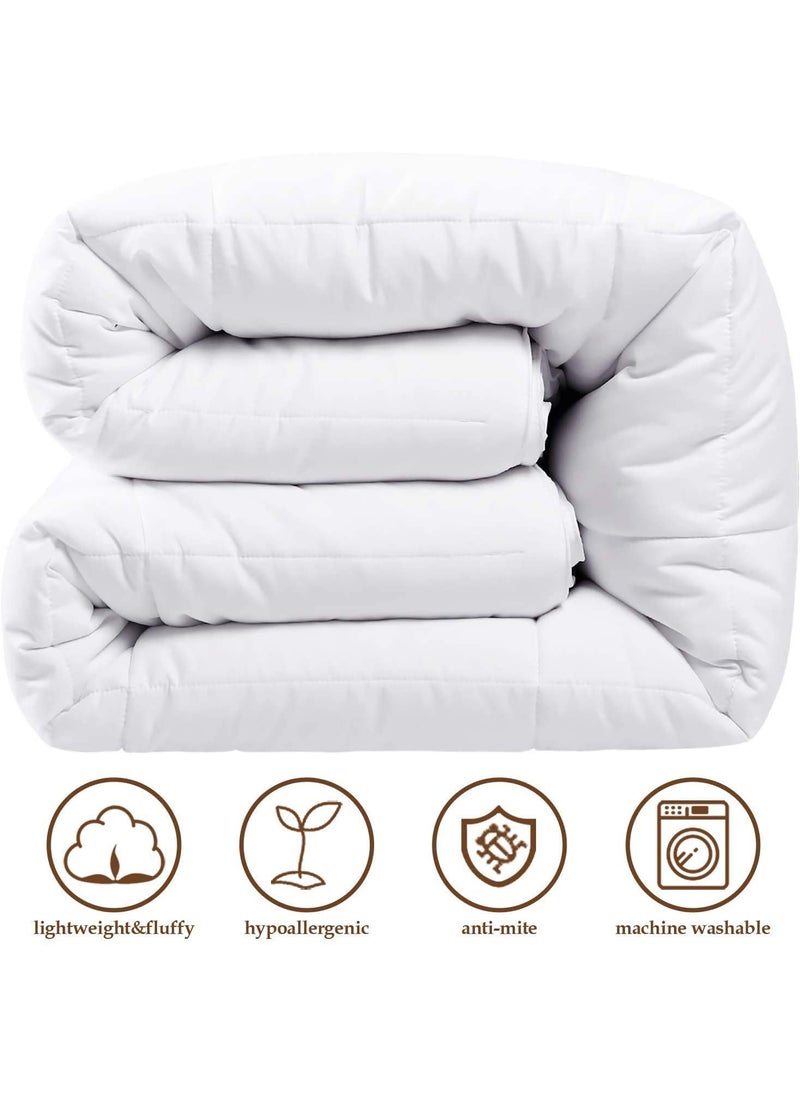 INDIDECOR Indian Decor 80501 Super Soft Kingsize White ComforterAll Season Duvet InsertSoft Stand Alone ComforterHypoallergenicMachine WashableFluffyWhite 90x100 in  - Image 5