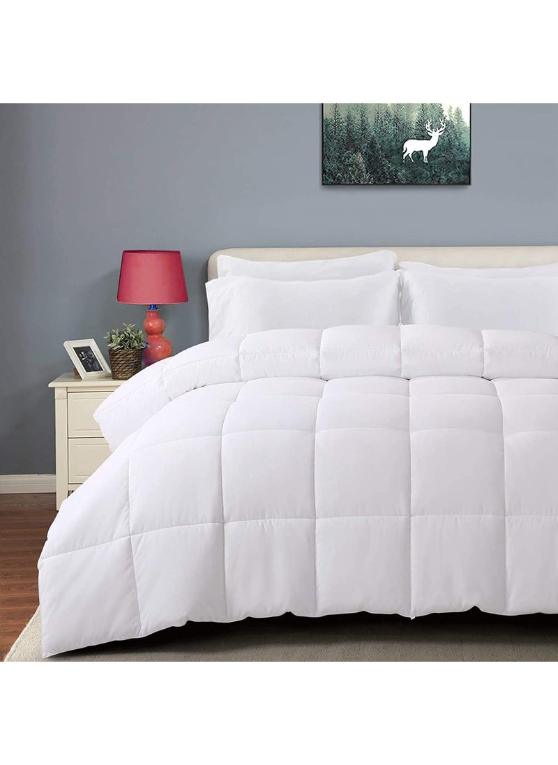 INDIDECOR Indian Decor 80501 Super Soft Kingsize White ComforterAll Season Duvet InsertSoft Stand Alone ComforterHypoallergenicMachine WashableFluffyWhite 90x100 in  - Image 2