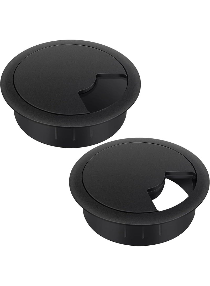 2 جهاز كمبيوتر شخصي 60mm مكتب Grommets ، مكتب مستدير كابل ثقب بلاستيك مكتب كابل سلك Grommet لإدارة مكتب الكمبيوتر مكتب الأسلاك - Image 1