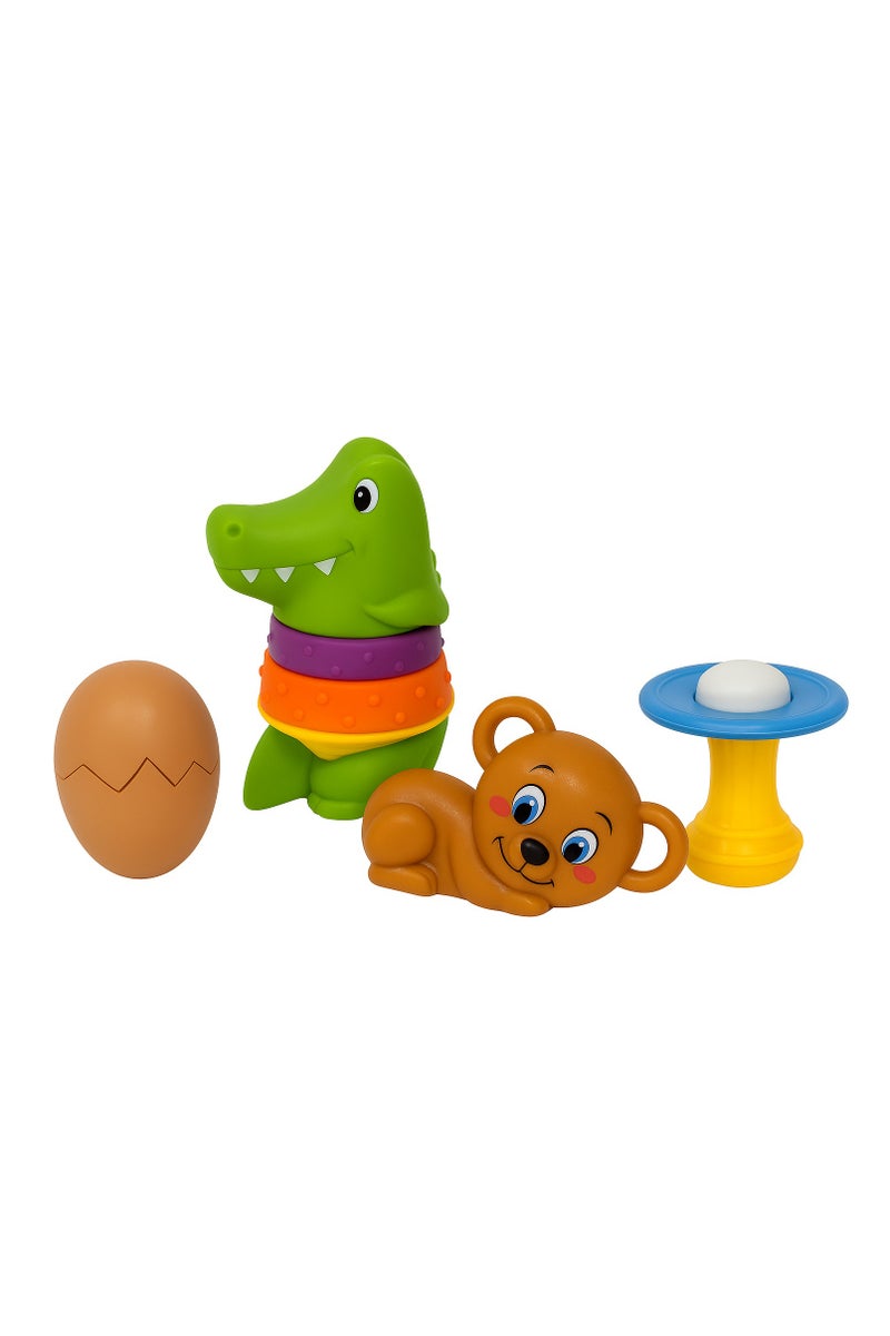 Bear, Crocodile & Egg-Shaped Rattle Set – Fun and Safe Sensory Toys for Infants (3m+)