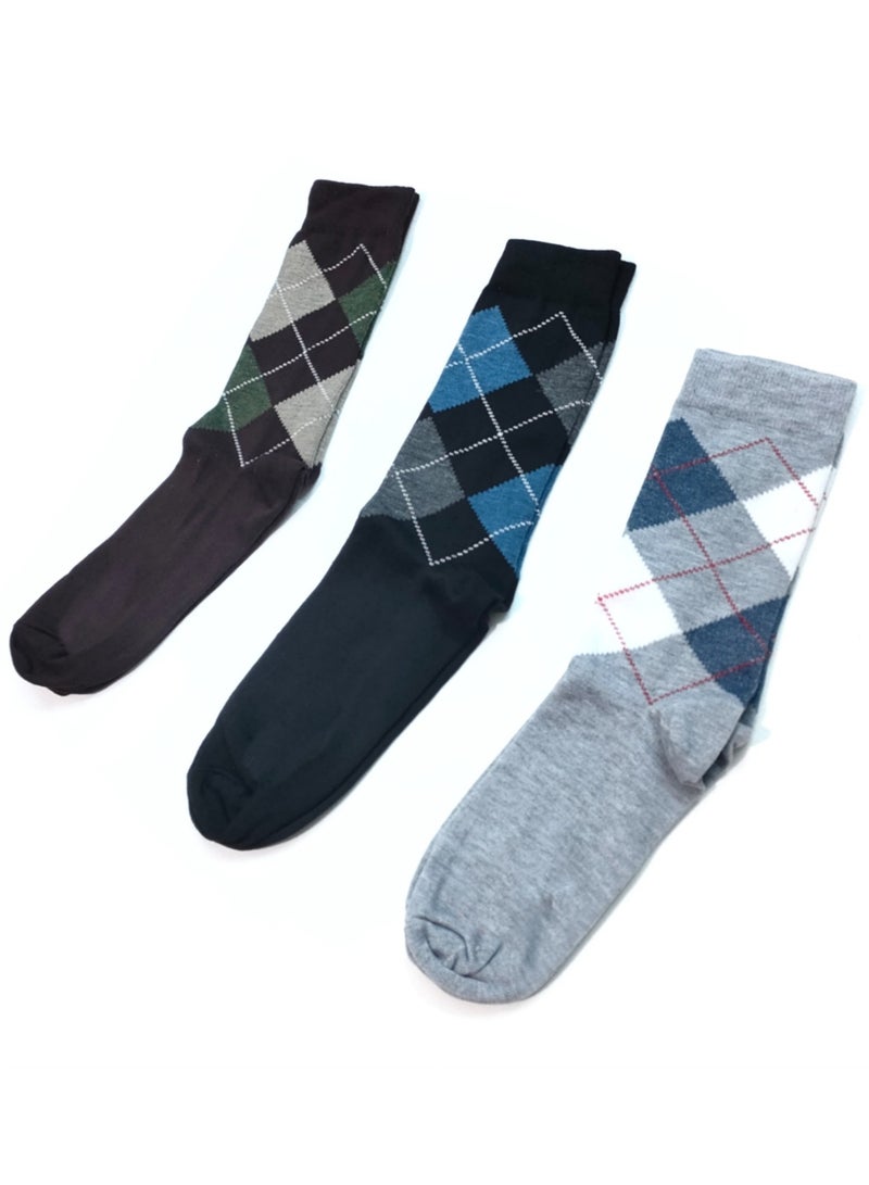 مجموعة من ثلاثة جوارب كلاسيك قطنية عالية الجودة للرجال