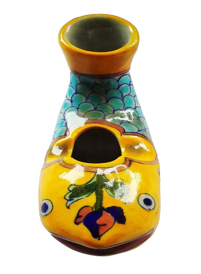 Shiv Kripa Blue Pottery Ceramic Traditional Handcrafted Decorative Pottery Fish Ash Tray (Blue) - Image 2