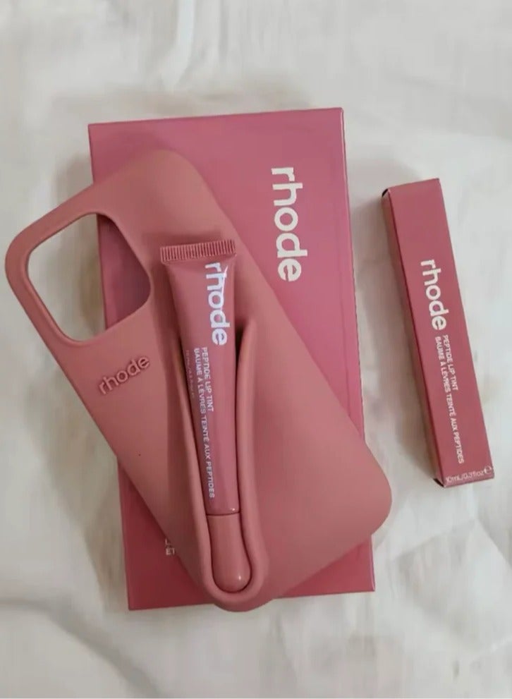 Rhode iPhone 16 Pro Phone Case with lip gloss ,Silicone shockproof and scratch-resistant protective case,Rhode Case with Silicone Lipstick Holder,Applicable to iPhone 16 Pro(Toast) - Image 3