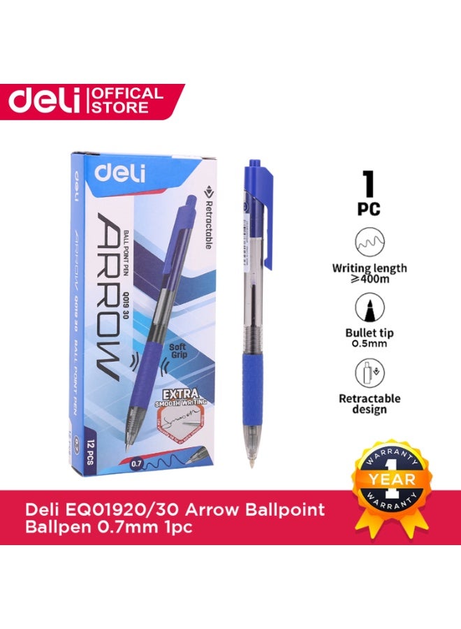 Deli Q01930 ballpoint pen, 0.7 mm - blue - Image 3