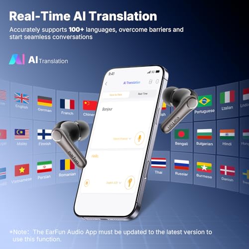 EarFun [2025 VGP Winner] Air Pro 4+ Adaptive Hybrid Noise Cancelling Wireless Earbuds Bluetooth 6.0,Qualcomm Snapdragon Sound, aptX Lossless,LDAC Hi-Res Audio, 6 Mics AI CVC Call,54H Playtime - Image 5