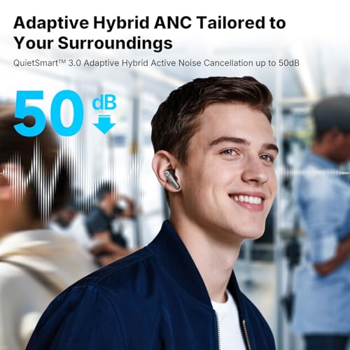 EarFun [2025 VGP Winner] Air Pro 4+ Adaptive Hybrid Noise Cancelling Wireless Earbuds Bluetooth 6.0,Qualcomm Snapdragon Sound, aptX Lossless,LDAC Hi-Res Audio, 6 Mics AI CVC Call,54H Playtime - Image 3