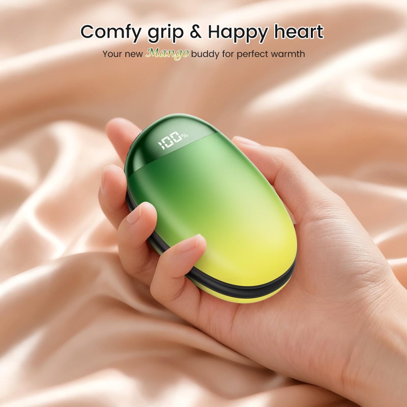 coldSky Hand Warmer with Digital Display | 3-Second Fast Heat, 3 Temperature Settings, Electric Portable Pocket Heater | Cute Mango Shape Hot Hands for Gift, Office, and Outdoor Use - Image 4