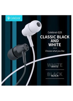 Celebrat Celebrat G25 Wired Stereo Sound Earphones With Microphone And Controller Button Pure And Lossless Audio Quality And Clarity In Calls Fits Various Smart Devices 3.5 mm Audio Pin - Black  - Image 2