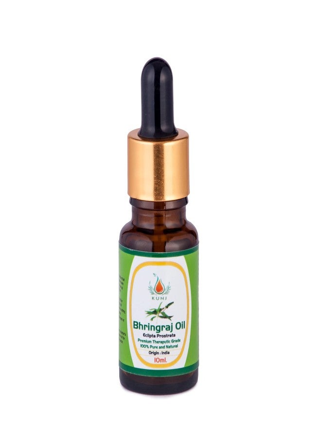 KUNJ Bhringraj Oil (Eclipta prostrata) 10ML - 100% Pure & Natural Cold Pressed Ayurvedic Hair Oil for Faster Hair Growth, Stronger Roots & Hair Fall Control | Lightweight, Non-Sticky Herbal Oil - Image 1