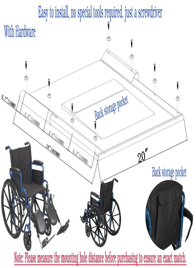 ForconMed Blue Streak Wheelchair Upholstery Replacement - 20x18 inch Nylon Back, with Hardware, STDS4S2210 - Suitable for K1/K2 Wheelchairs (1Ea, Black) - Image 2