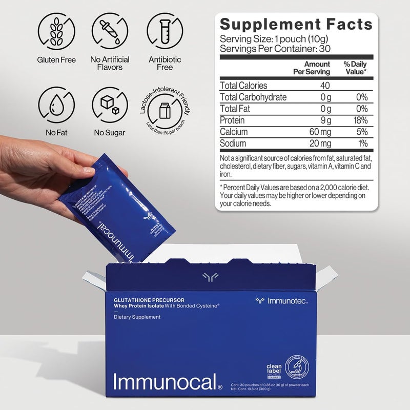 Immunocal Glutathione Precursor  Whey Protein Isolate Immune Support Master Antioxidant Detox Cleanse  Brain Health  FatFree SugarFree LactoseIntolerant Friendly  30 Servings - Image 3