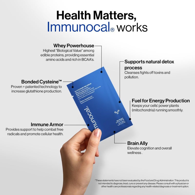 Immunocal Glutathione Precursor  Whey Protein Isolate Immune Support Master Antioxidant Detox Cleanse  Brain Health  FatFree SugarFree LactoseIntolerant Friendly  30 Servings - Image 2