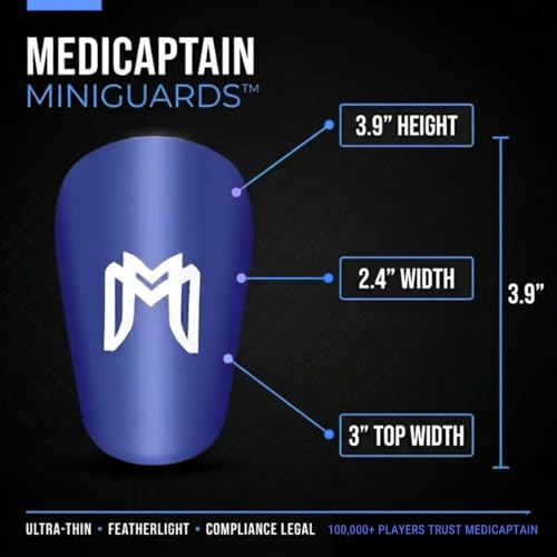 MediCaptain MiniGuards - Mini Shin Guards for Soccer Players - Tiny Shin Pads for Men, Women, Teens - Miniature Shin Guards 3.9 x 2.4 inch - Perfect for High Level Soccer Athletes (Blue) - Image 2