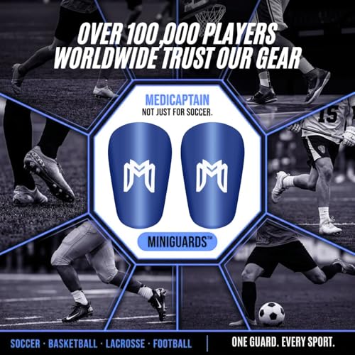 MediCaptain MiniGuards - Mini Shin Guards for Soccer Players - Tiny Shin Pads for Men, Women, Teens - Miniature Shin Guards 3.9 x 2.4 inch - Perfect for High Level Soccer Athletes (Blue) - Image 5