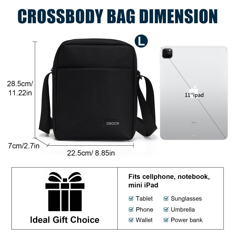 OSOCE Messenger Bag, Crossbody Bag Shoulder Bag for Men Water Resistant Man Bag Man Purse for Business Office, S - Image 4