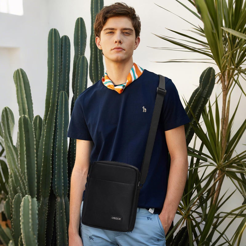 OSOCE Messenger Bag, Crossbody Bag Shoulder Bag for Men Water Resistant Man Bag Man Purse for Business Office, S - Image 2