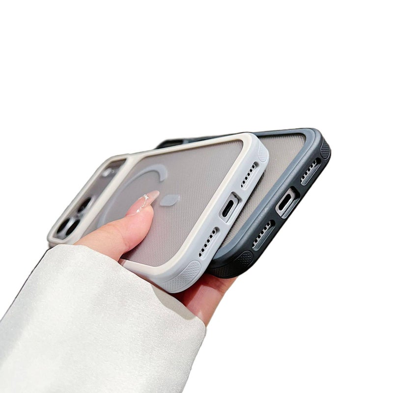 غطاء MagSafe بPC لـ iPhone 12 Pro مع مغناطيس قوي ونقشة منقطة مع ملمس غير لامع مع مقاوم للخدش باللون Desert Gold مغناطيسي - Veloris - Image 5