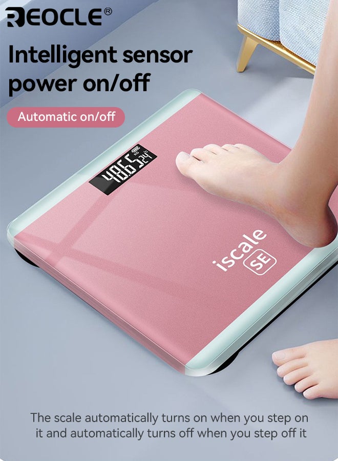 REOCLE Mini Smart Body Weight Scale with Charging line Accurate Weight Measurement Fitness Tracking Digital Display with Temperature Readout Compact Design for Home Use - Image 2