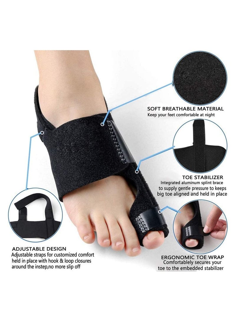 4-Piece Bunion Splints Big Toe Straightener, Bunion Corrector and Bunion Relief Protector Sleeves Kit - Image 2