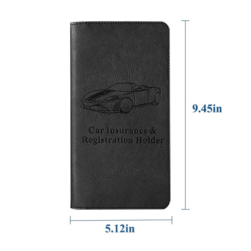 Mandark Car Registration and Insurance Holder, Auto Glove Box Organizer with Magnetic Closure, PU Leather Vehicle Essential Card Document License Compartment Wallet, Universal Fit（Black） - Image 2