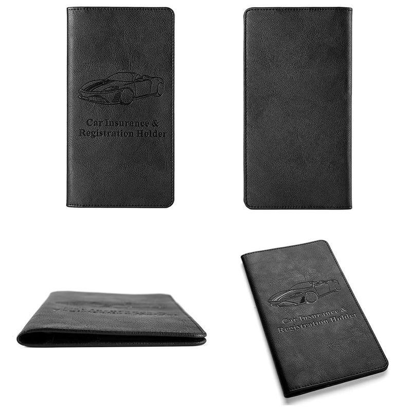 Mandark Car Registration and Insurance Holder, Auto Glove Box Organizer with Magnetic Closure, PU Leather Vehicle Essential Card Document License Compartment Wallet, Universal Fit（Black） - Image 4