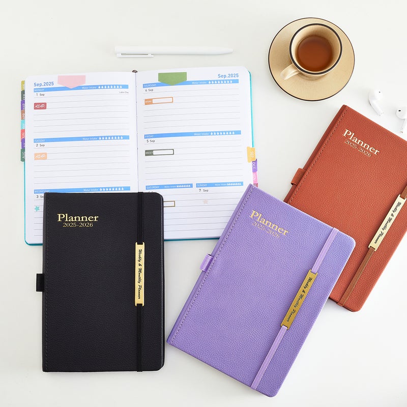 2026-2027 Planner Schedule Book 18-Month Imitation Leather English Annual Calendar Weekly Calendar Notebook - Image 2