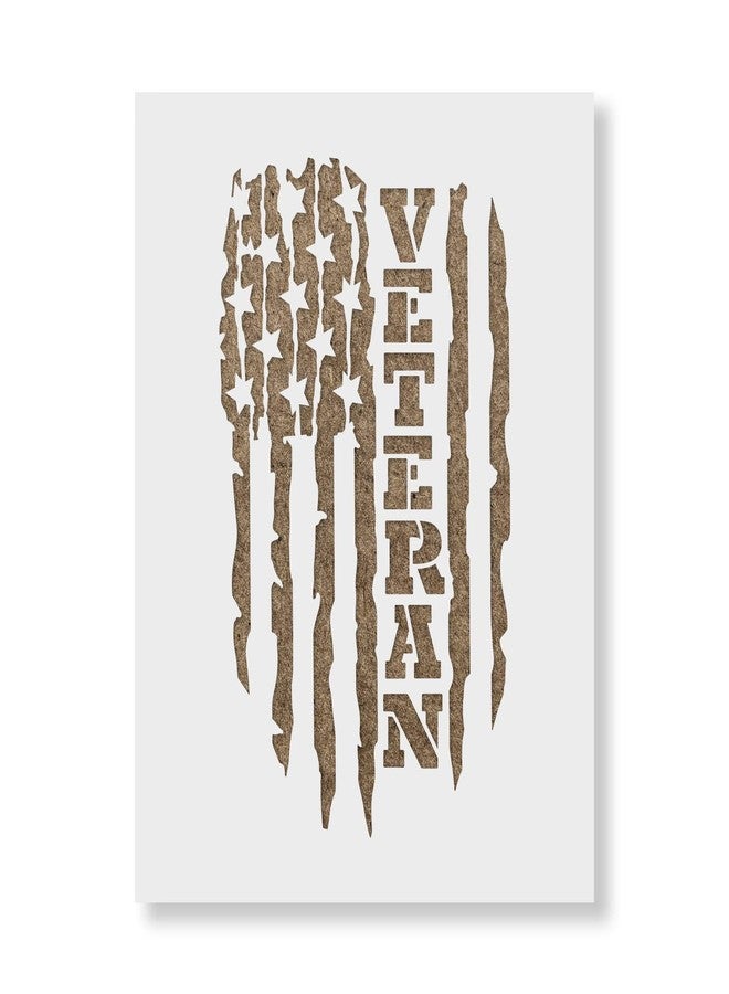 Stencil Revolution Veteran American Flag Stencil - Laser Cut Art Stencil, Large Size, Reusable - Image 1